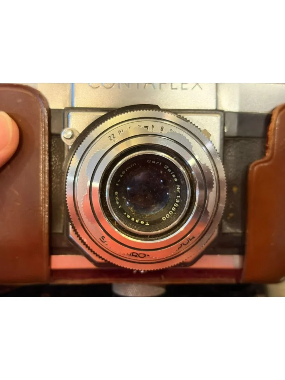 Vintage ZEISS Ikon Contaflex Camera Carl Zeiss Germany in case UNTESTED 4 PARTS